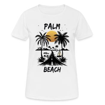 Highway to the Palm Sea Beach by Sunset Summer - Women's Breathable T-Shirt - white - Front - AI Model Female 172 dark (172cm)