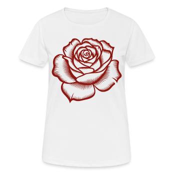 Rose - Cooles botanisches Logo - Frauen T-Shirt atmungsaktiv - Weiß - Vorne - AI Model Female 172 dark (172cm)