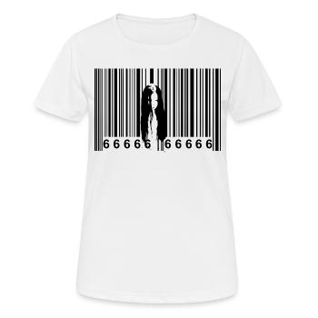 Horror Strichcode - Frauen T-Shirt atmungsaktiv - Weiß - Vorne - AI Model Female 172 dark (172cm)