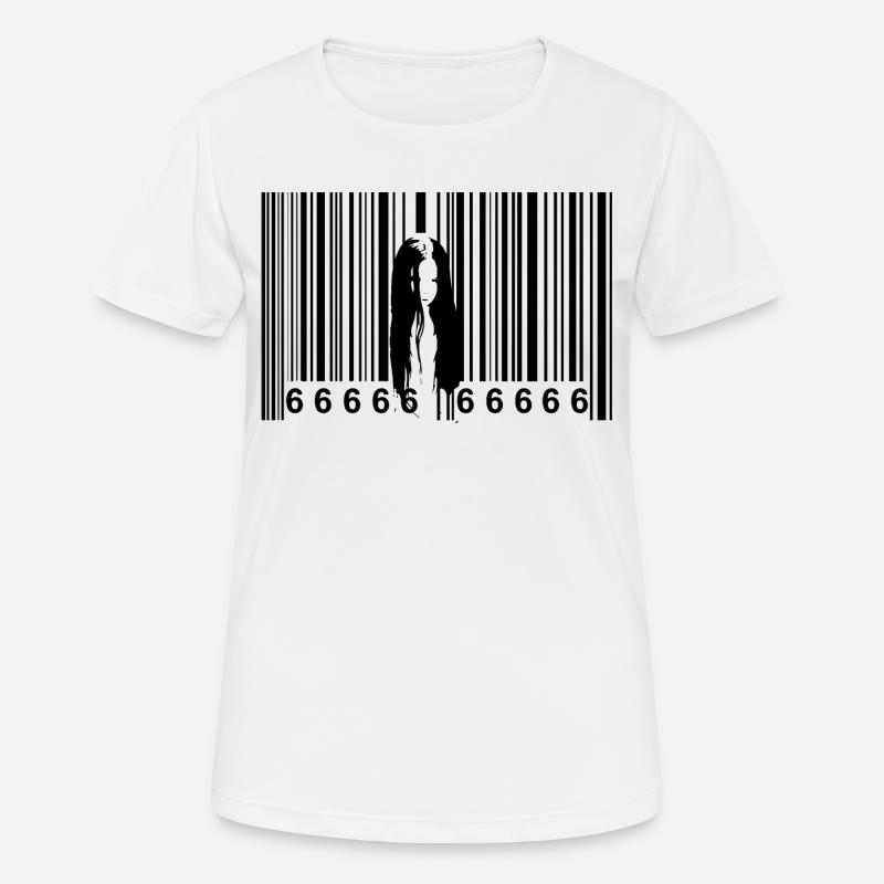 Horror Strichcode - Frauen T-Shirt atmungsaktiv - Weiß