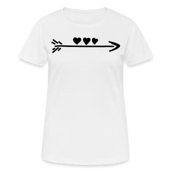 Cœur coeur - T-shirt respirant Femme - blanc - Devant - AI Model Female 172 dark (172cm)