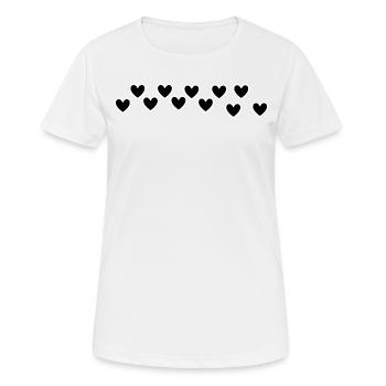 Cœur coeur - T-shirt respirant Femme - blanc - Devant - AI Model Female 172 dark (172cm)