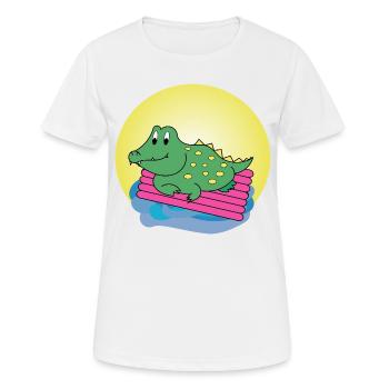 Kai Crocodile - Cadeau - Idée cadeau - T-shirt respirant Femme - blanc - Devant - AI Model Female 172 dark (172cm)