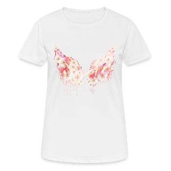 angelwings,flügel,magnolienl,blumen,engelsflügel - Frauen T-Shirt atmungsaktiv - Weiß - Vorne - AI Model Female 172 dark (172cm)
