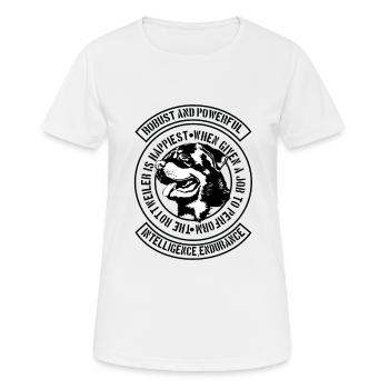 Rottweiler - Frauen T-Shirt atmungsaktiv - Weiß - Vorne - AI Model Female 172 dark (172cm)