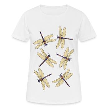 Sechs Libellen - Frauen T-Shirt atmungsaktiv - Weiß - Vorne - AI Model Female 172 dark (172cm)