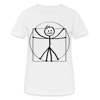 Vitruv und Vitruvian. Leonardo da Vinci. - Frauen T-Shirt atmungsaktiv - Weiß - Vorne - AI Model Female 172 dark (172cm)