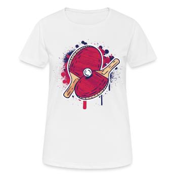 Ping Pong Outfit Tischtennisschläger Pingpong - Frauen T-Shirt atmungsaktiv - Weiß - Vorne - AI Model Female 172 dark (172cm)