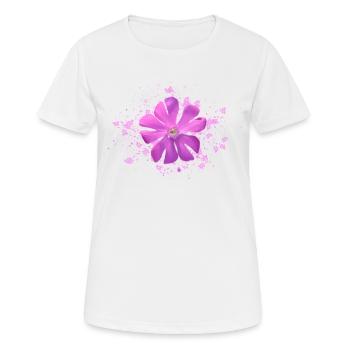 rosa Blüte rosa Blume - Frauen T-Shirt atmungsaktiv - Weiß - Vorne - AI Model Female 172 dark (172cm)