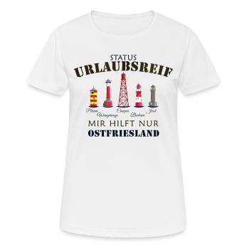 La Frise orientale prête pour les vacances, la mer du Nord allemande - T-shirt respirant Femme - blanc - Devant - AI Model Female 172 dark (172cm)