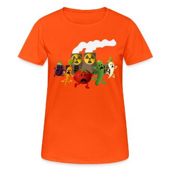 Nuclear Veggies - Women's Breathable T-Shirt - neon orange - Front - AI Model Female 172 dark (172cm)