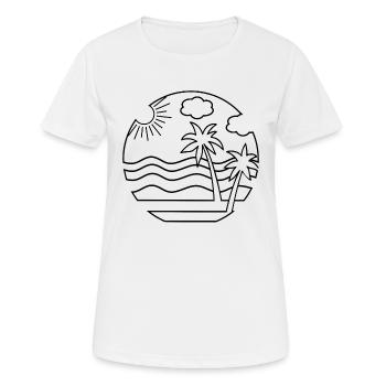 Strand - Frauen T-Shirt atmungsaktiv - Weiß - Vorne - AI Model Female 172 dark (172cm)