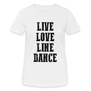 Linedance Line Dance Dedans de couple danse dedans western cadeau - T-shirt respirant Femme - blanc - Devant - AI Model Female 172 dark (172cm)