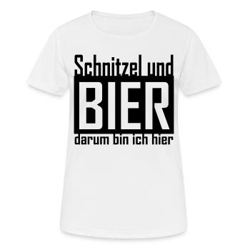 schnitzel und bier - Frauen T-Shirt atmungsaktiv - Weiß - Vorne - AI Model Female 172 dark (172cm)
