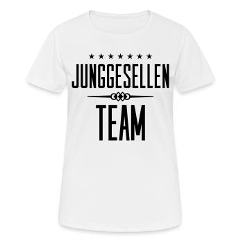 junggesellen team - Frauen T-Shirt atmungsaktiv - Weiß - Vorne - AI Model Female 172 dark (172cm)