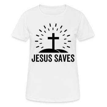 Jésus sauve - T-shirt respirant Femme - blanc - Devant - AI Model Female 172 dark (172cm)