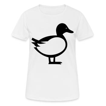 Ente - Frauen T-Shirt atmungsaktiv - Weiß - Vorne - AI Model Female 172 dark (172cm)