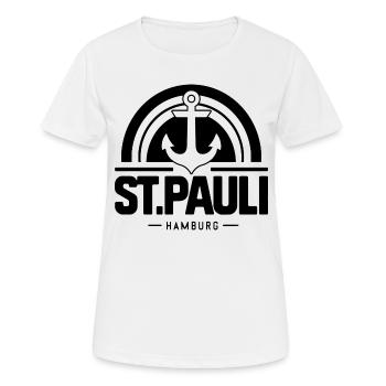 St Pauli Souvenir Hambourg Andenken St. Pauli - T-shirt respirant Femme - blanc - Devant - AI Model Female 172 dark (172cm)