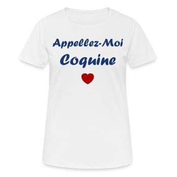 Coquine - T-shirt respirant Femme - blanc - Devant - AI Model Female 172 dark (172cm)