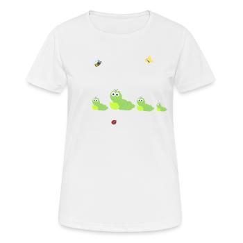 Famille de chenilles, chenilles, chenilles, nature - T-shirt respirant Femme - blanc - Devant - AI Model Female 172 dark (172cm)