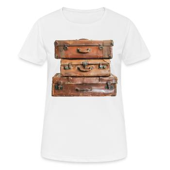 Die Koffer sind gepackt – Das Abenteuer beginnt! - Frauen T-Shirt atmungsaktiv - Weiß - Vorne - AI Model Female 172 dark (172cm)