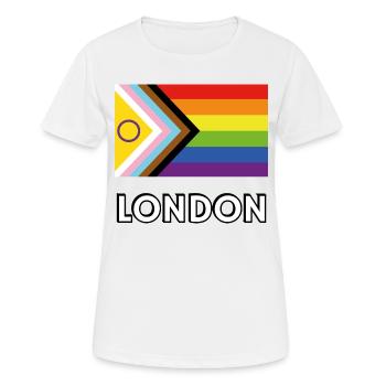 Inclusive Pride Progress Flag London - Women's Breathable T-Shirt - white - Front - AI Model Female 172 dark (172cm)