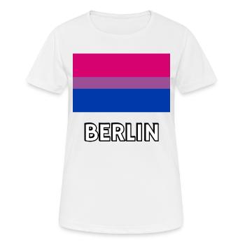 Drapeau de la Bi Pride Berlin - T-shirt respirant Femme - blanc - Devant - AI Model Female 172 dark (172cm)