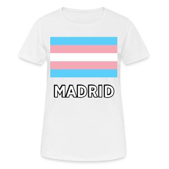 Trans Pride Flagge Madrid - Frauen T-Shirt atmungsaktiv - Weiß - Vorne - AI Model Female 172 dark (172cm)