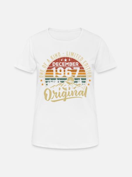 Vintage Retro December 1967 Birthday Gift - Women's Breathable T-Shirt - white