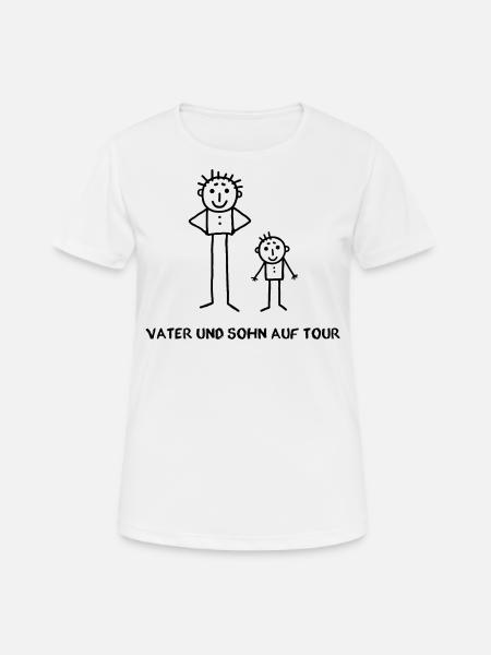 Stick man father and son on tour - Women's Breathable T-Shirt - white