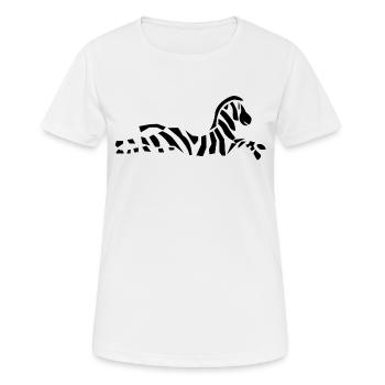 Zebra - Frauen T-Shirt atmungsaktiv - Weiß - Vorne - AI Model Female 172 dark (172cm)