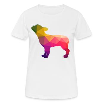 Frenchie French Bulldog Regenbogen bunt - Frauen T-Shirt atmungsaktiv - Weiß - Vorne - AI Model Female 172 dark (172cm)