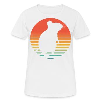Degus | Funny Degu | Vintage Retro Sun - Women's Breathable T-Shirt - white - Front - AI Model Female 172 dark (172cm)