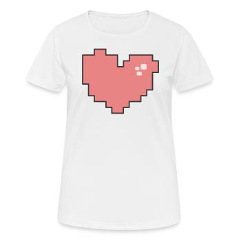 Cœur Pixel - T-shirt respirant Femme - blanc - Devant - AI Model Female 172 dark (172cm)