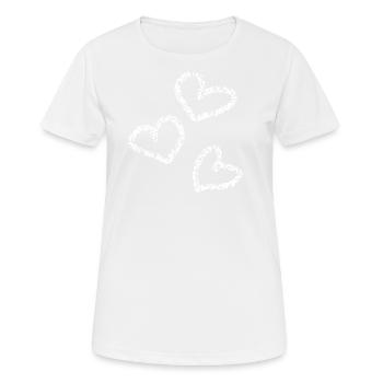 Cœur coeur - T-shirt respirant Femme - blanc - Devant - AI Model Female 172 dark (172cm)