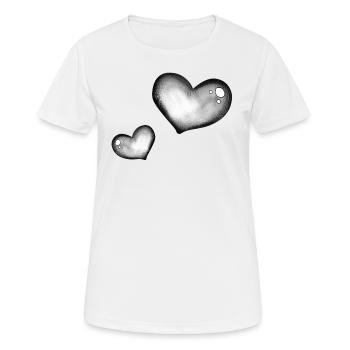 Cœur coeur - T-shirt respirant Femme - blanc - Devant - AI Model Female 172 dark (172cm)
