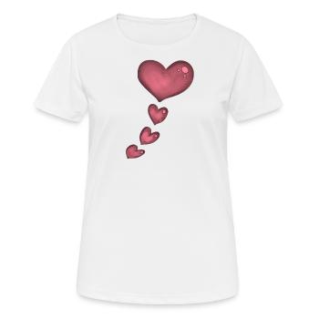 pink heart - Women's Breathable T-Shirt - white - Front - AI Model Female 172 dark (172cm)