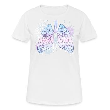 Lunge Bronchien - Frauen T-Shirt atmungsaktiv - Weiß - Vorne - AI Model Female 172 dark (172cm)
