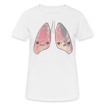 Lunge Organ - Frauen T-Shirt atmungsaktiv - Weiß - Vorne - AI Model Female 172 dark (172cm)