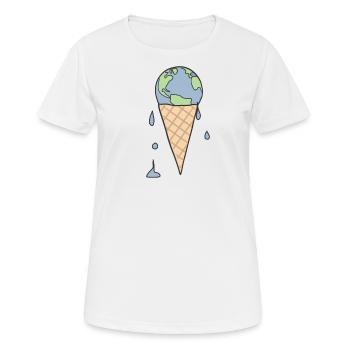 Ice climate protection earth - Women's Breathable T-Shirt - white - Front - AI Model Female 172 dark (172cm)