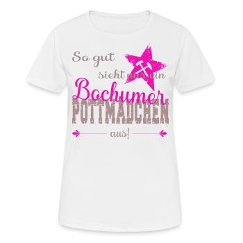 Bochum Bochumer Pottmädchen Ruhrpott - Frauen T-Shirt atmungsaktiv - Weiß - Vorne - AI Model Female 172 dark (172cm)