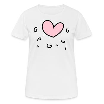 pink heart - Women's Breathable T-Shirt - white - Front - AI Model Female 172 dark (172cm)