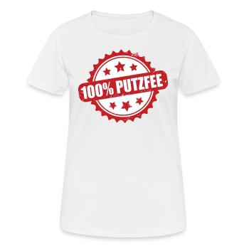 Puzfee Putzfrau Haushaltshilfe Putzkraft - Frauen T-Shirt atmungsaktiv - Weiß - Vorne - AI Model Female 172 dark (172cm)