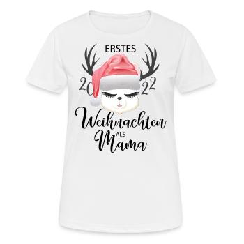 Akpaka Mama Erstes Weihnachten - Frauen T-Shirt atmungsaktiv - Weiß - Vorne - AI Model Female 172 dark (172cm)