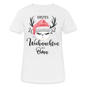 Akpaka Oma Erstes Weihnachten - Frauen T-Shirt atmungsaktiv - Weiß - Vorne - AI Model Female 172 dark (172cm)