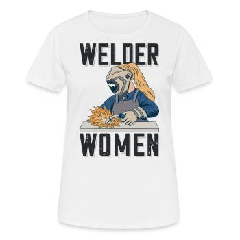 Welder outfit for welders - Women's Breathable T-Shirt - white - Front - AI Model Female 172 dark (172cm)