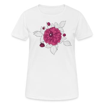 dahlie bunt - Frauen T-Shirt atmungsaktiv - Weiß - Vorne - AI Model Female 172 dark (172cm)