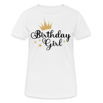 Fille d’anniversaire - T-shirt respirant Femme - blanc - Devant - AI Model Female 172 dark (172cm)