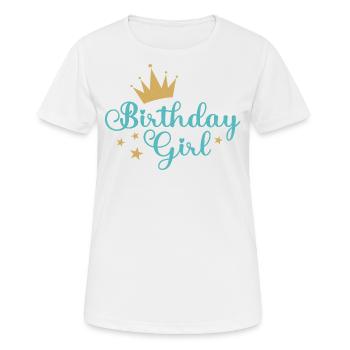 fille d’anniversaire - T-shirt respirant Femme - blanc - Devant - AI Model Female 172 dark (172cm)