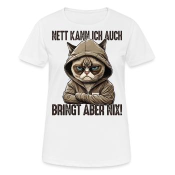 Nett kann ich auch bringt aber nix! Mitarbeiter - Frauen T-Shirt atmungsaktiv - Weiß - Vorne - AI Model Female 172 dark (172cm)